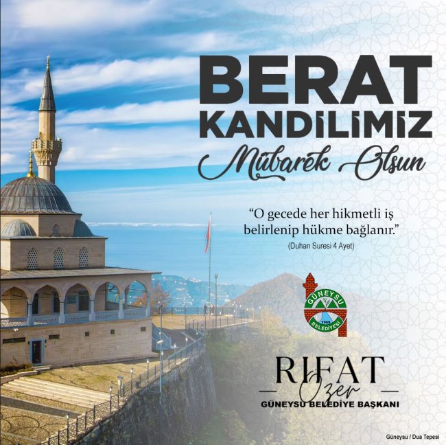 BAŞKAN ÖZER'DEN BERAT KANDİLİ MESAJI;