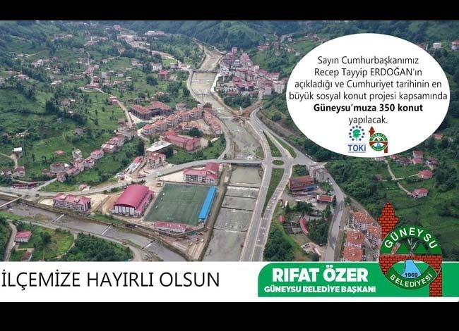 CUMHURİYET TARİHİNİN EN BÜYÜK SOSYAL KONUT PROJESİNDEN GÜNEYSU'MUZA 350 KONUT YAPILACAK.